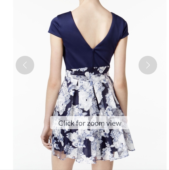 NWT B. Darlin Fit Flare Mini Dress 5 / 6 Chiffon Skirt Area Tie Waist - Picture 14 of 14